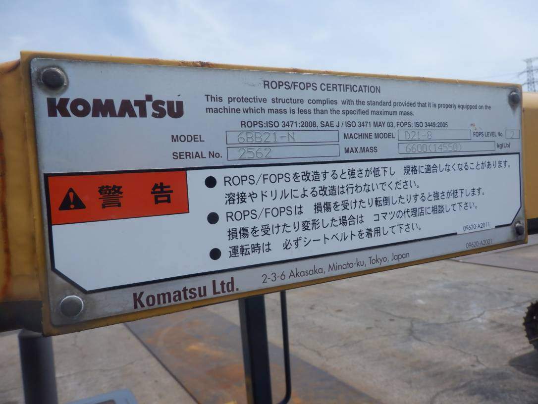 Komatsu D21P Bulldozer Low Hours