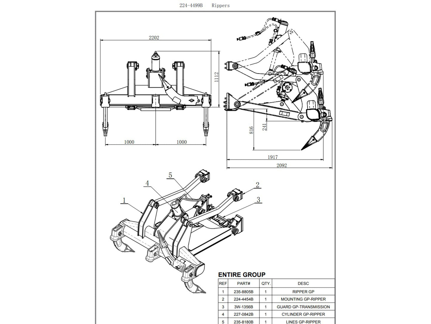 Dozer Ripper fits CAT D6T D6R D6H Bulldozer