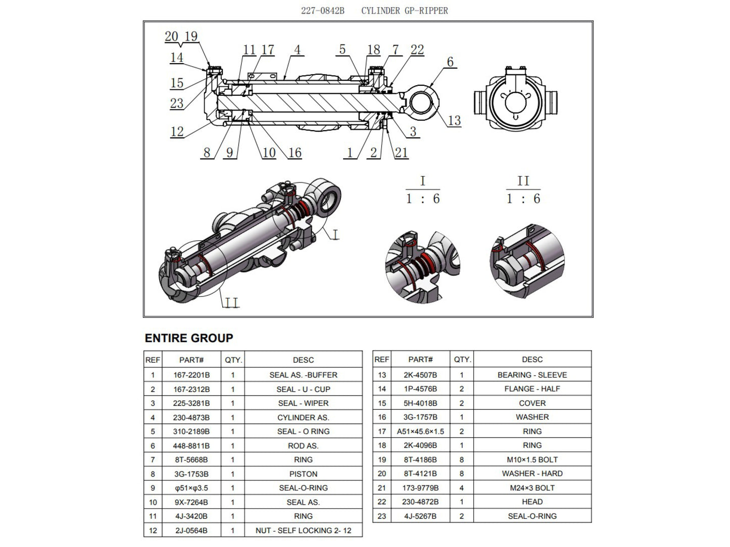 Dozer Ripper fits CAT D6T D6R D6H Bulldozer