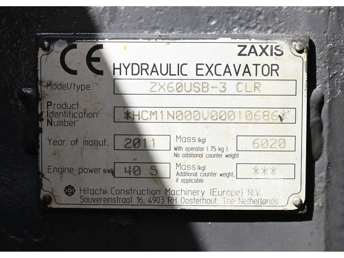 Hitachi ZX60USB-3 Digger 6 Ton