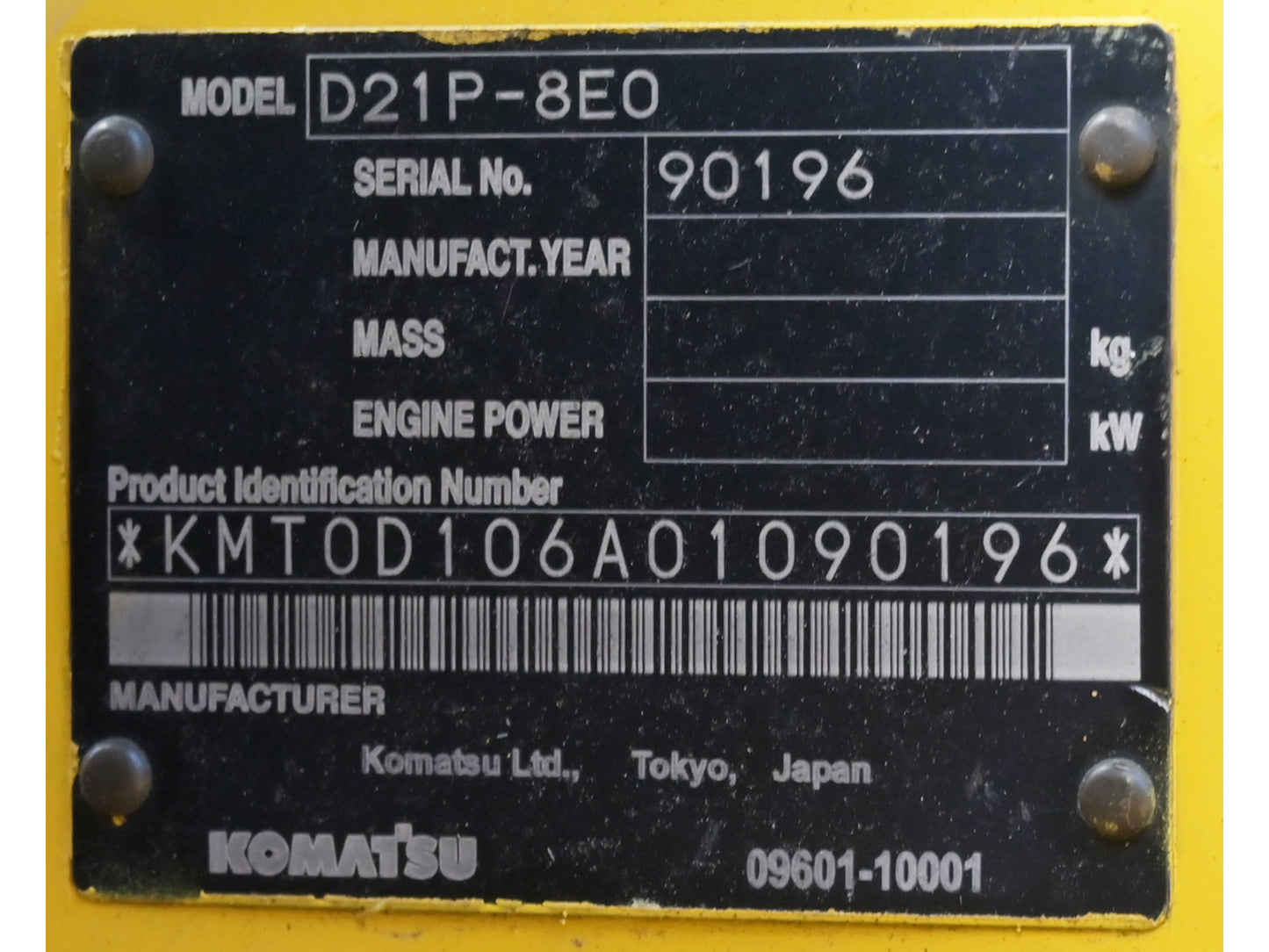 Komatsu D21P Bulldozer Low Hours