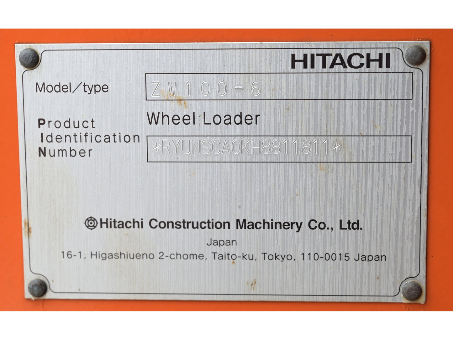2020 Hitachi ZW100-6 Wheel Loader