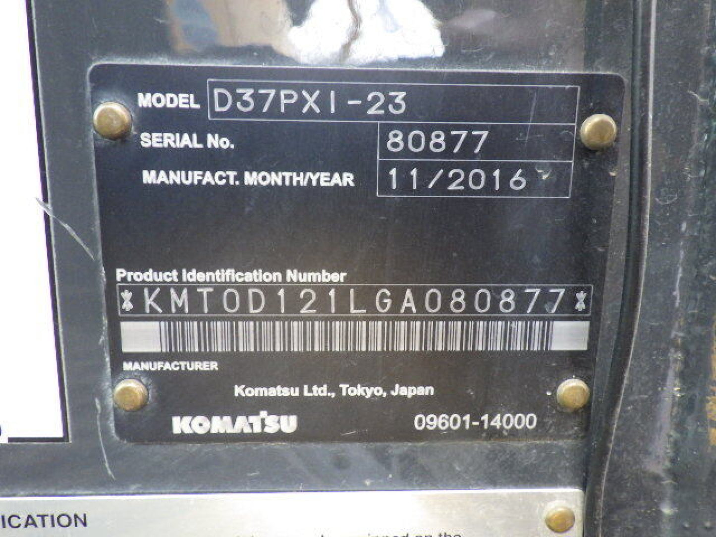 Komatsu D37PX 9 Ton Dozer