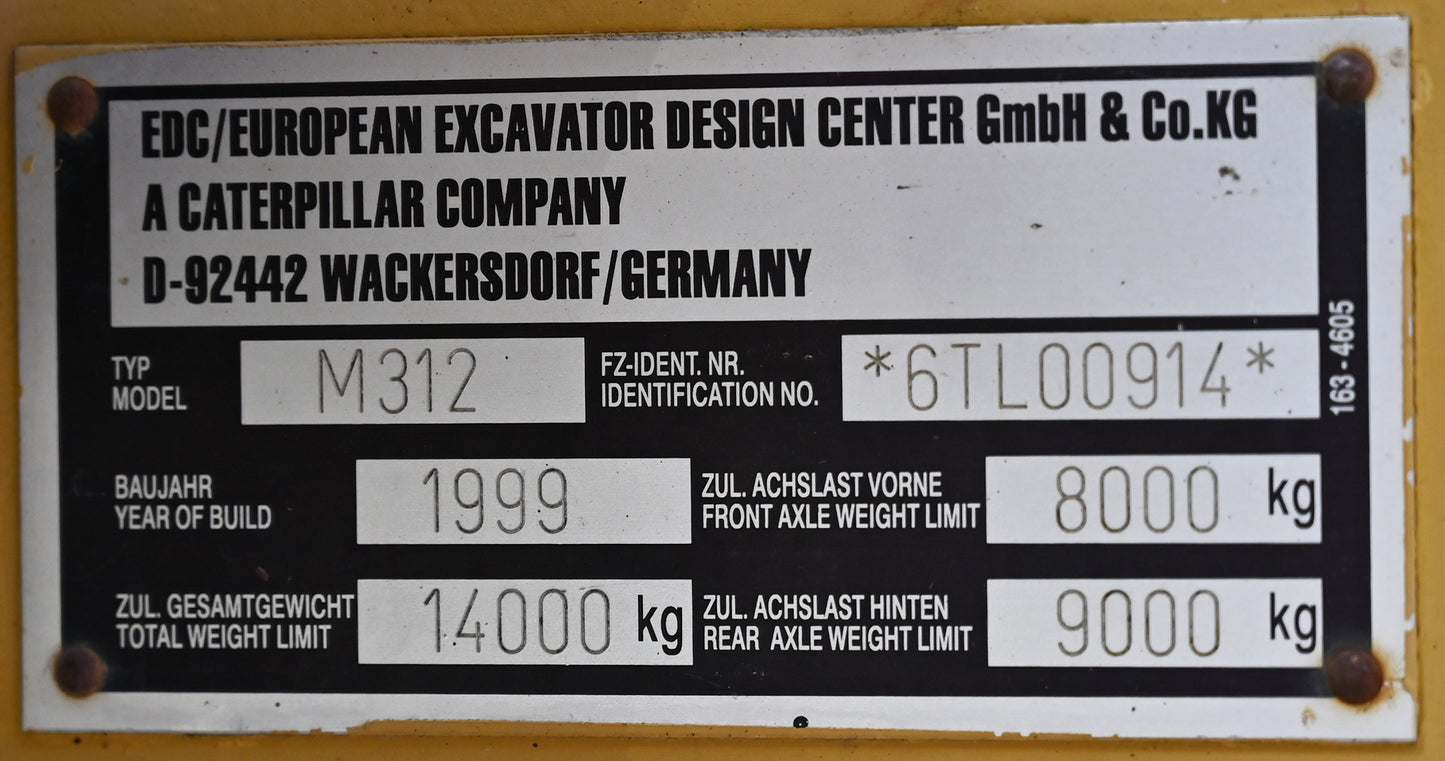 Caterpillar M312 Wheeled Excavator