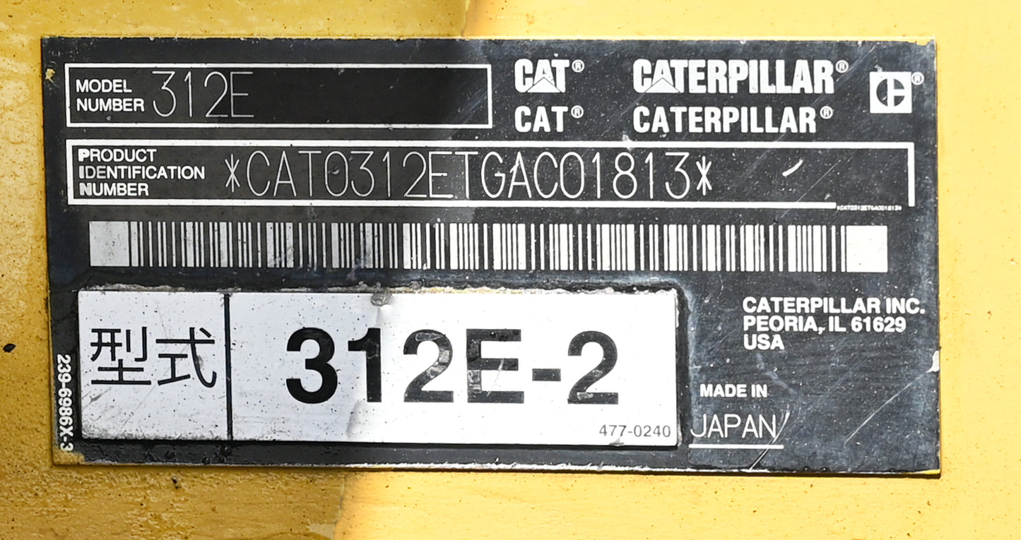 Cat 312E2 Digger 2015 W/Blade