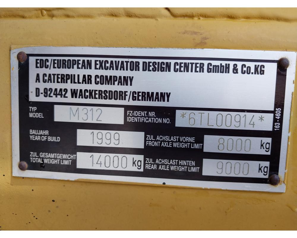 Caterpillar M312 Wheeled Excavator