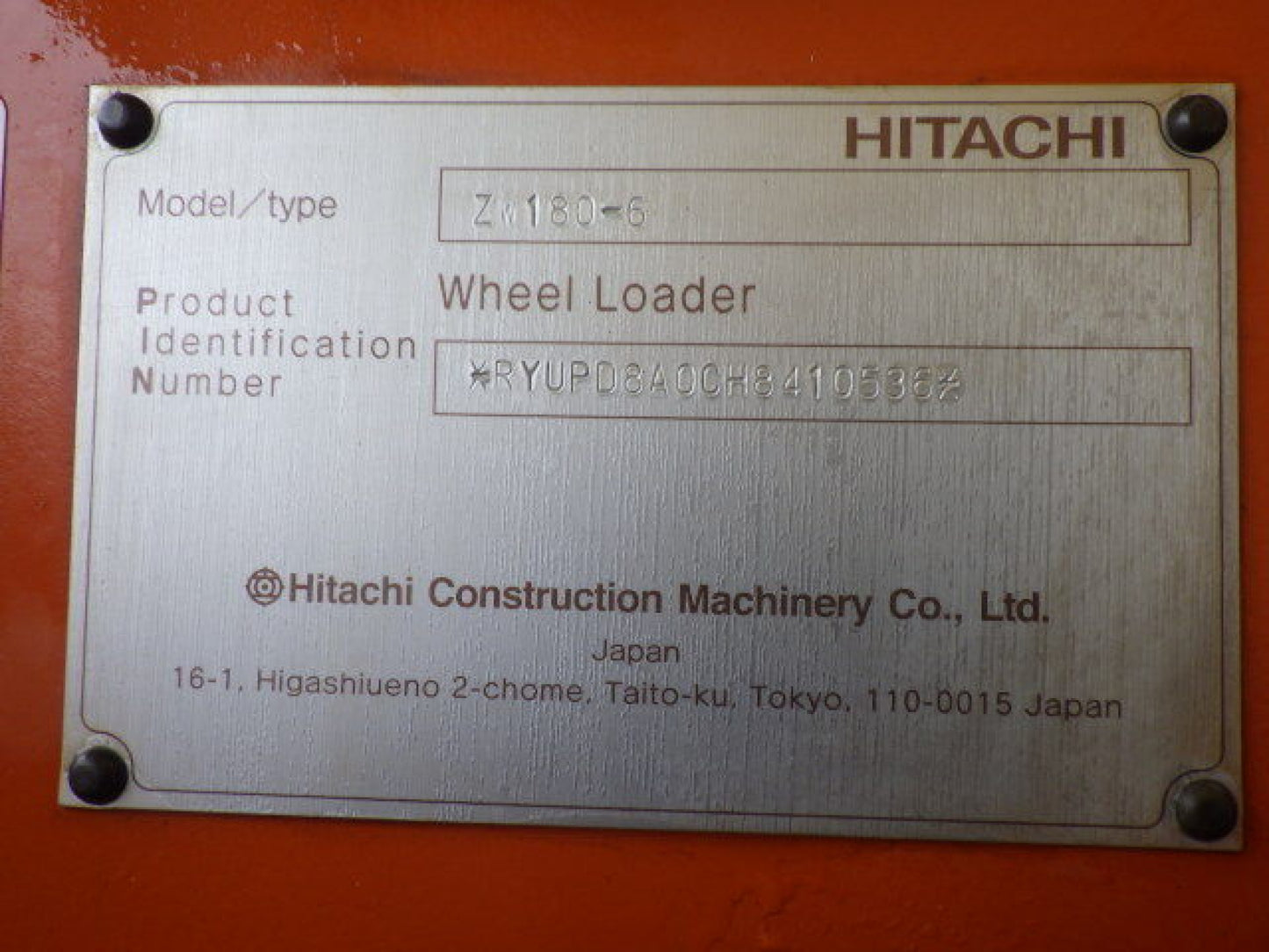 Hitachi ZW180 Wheel Loader 2.5 CBM