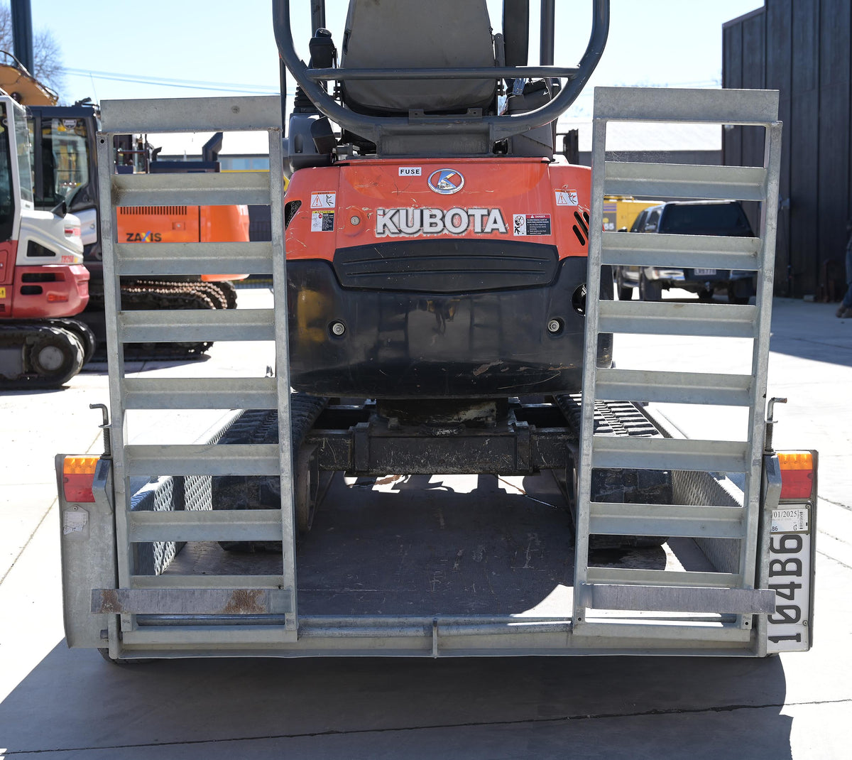 Kubota U17 Digger with Tandem Implement Trailer Combo