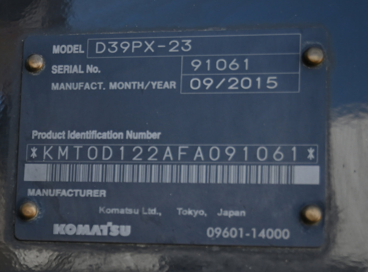 Komatsu D39PX-23 Bulldozer