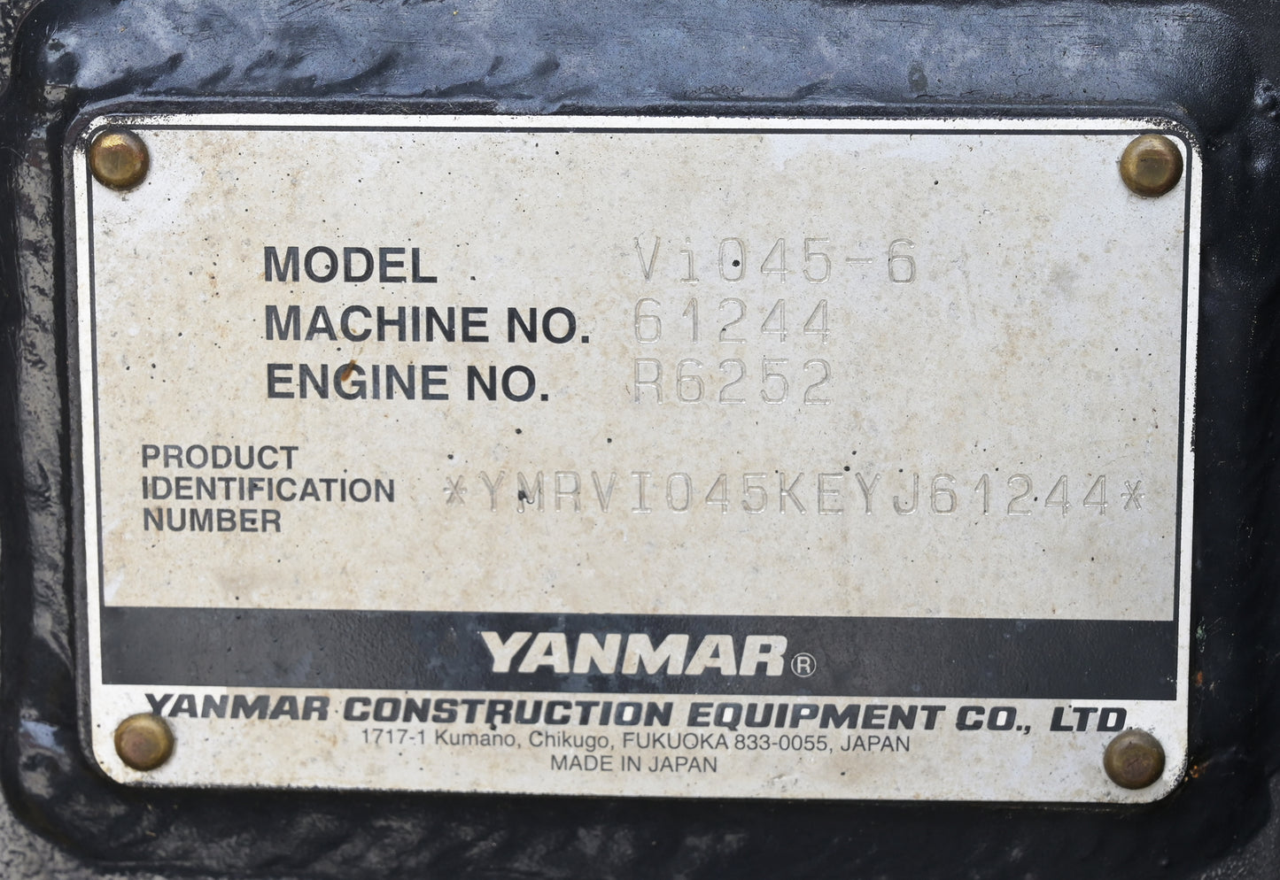 Yanmar VIO45 5 ton Digger