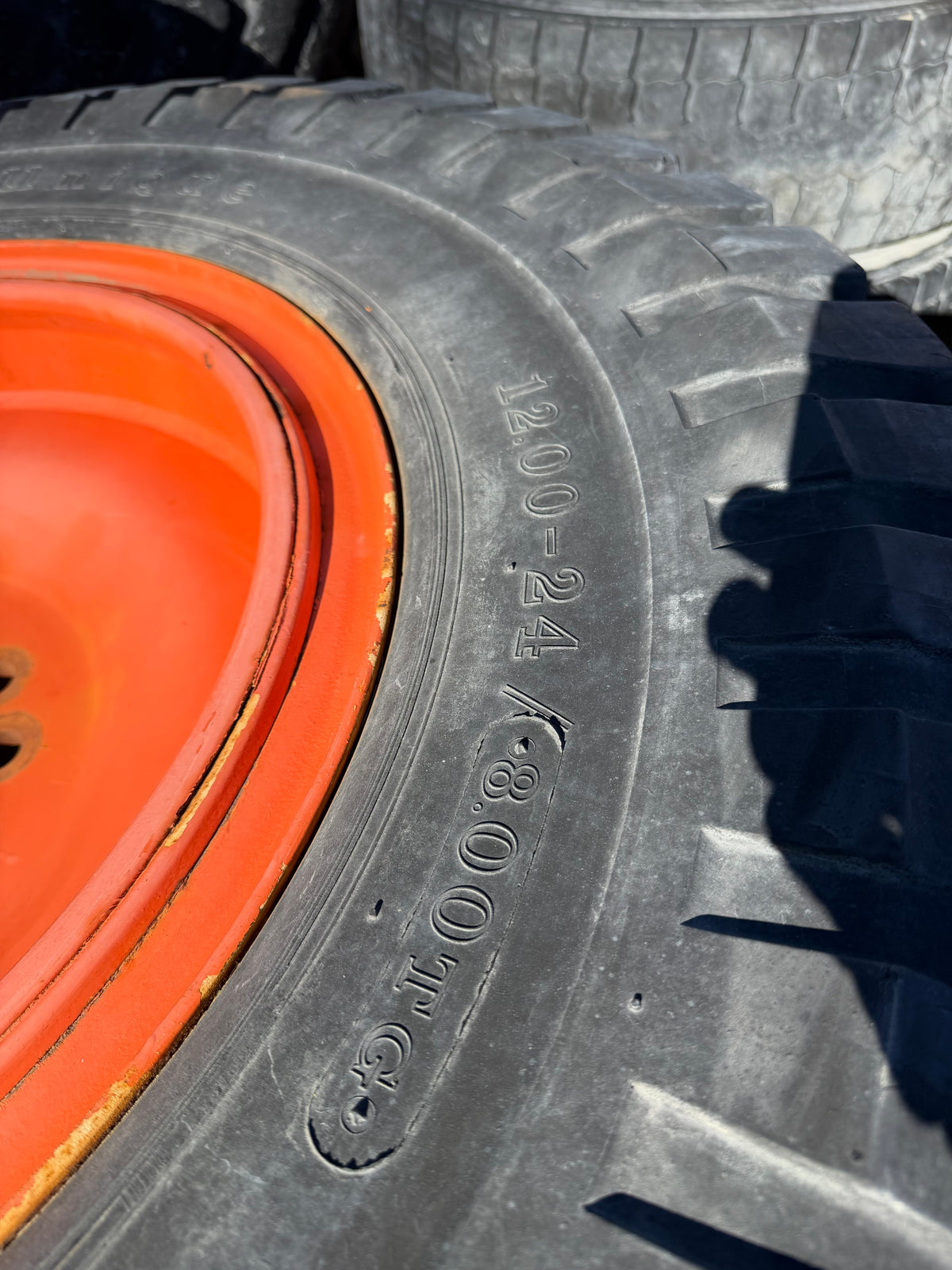 Heavy-Duty Puncture-Proof Wheel Loader Wheels (Set of 4) – 14.00-24 | Fits Hitachi ZW100/LX70
