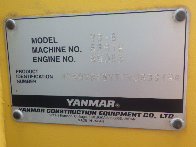 2015 Yanmar V3-6 Wheel Loader 455 Hours