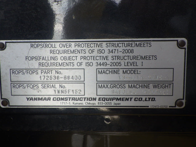 2015 Yanmar V3-6 Wheel Loader 455 Hours